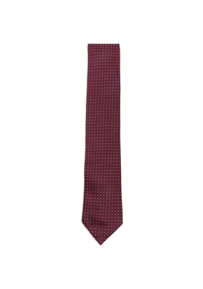 Zegna geometric-pattern jacquard tie - Red
