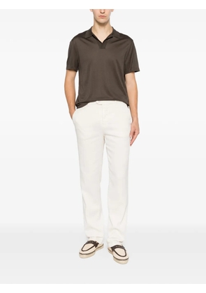 Kiton logo-patch straight-leg trousers - Neutrals