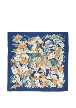 Burberry House of Cards silk scarf - Blue