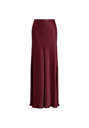 Alberta Ferretti satin maxi skirt - Red