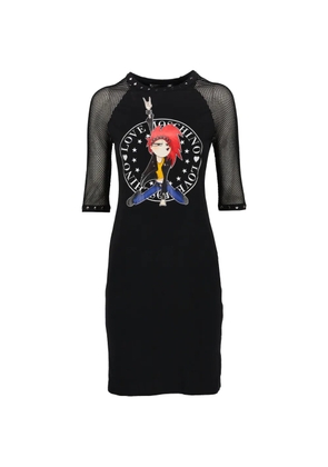 Love Moschino Studded mesh-sleeve dress - Black