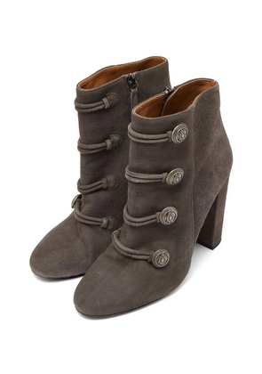 Aquazzura button-detail suede ankle boots - Grey