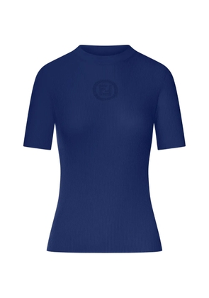 FENDI ribbed short-sleeve sweater - Blue