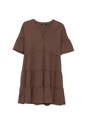Max Mara tiered ruffled mini dress - Brown