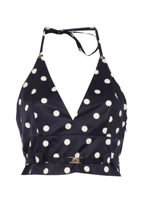 Maje polka-dot halterneck top - Blue