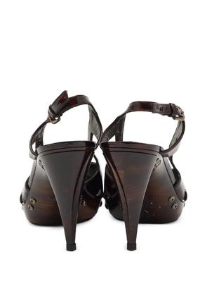 Stuart Weitzman slingback leather heeled sandals - Brown