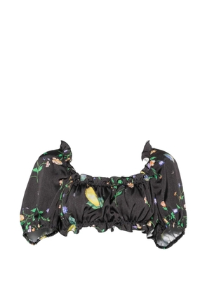 MOSCHINO JEANS floral-print crop top - Black