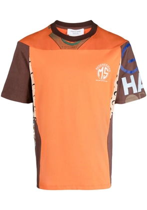 Marine Serre Regenerated patchwork T-shirt - Orange