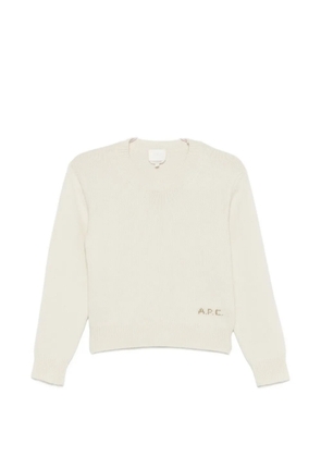 A.P.C. ribbed-knit crew-neck sweater - Neutrals