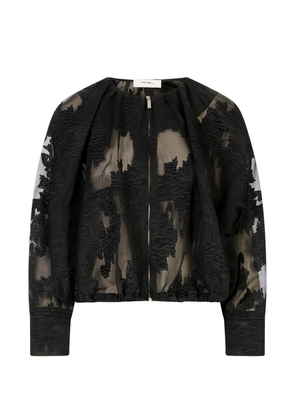 MeimeiJ sheer-effect bomber jacket - Black