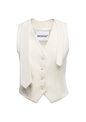 MEDEEA detachable-tie waistcoat top - White