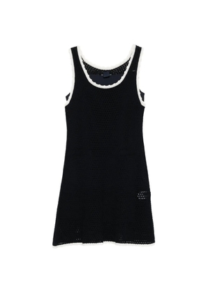 Juun.J crochet-knit scalloped-trim dress - Blue