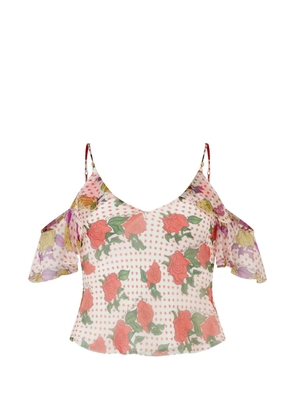 Donde Esteban floral-print ruffled blouse - Neutrals