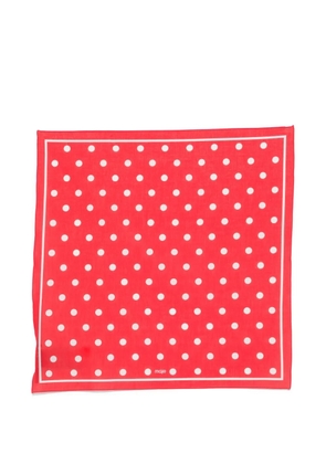 Maje polka-dot cotton scarf - Red