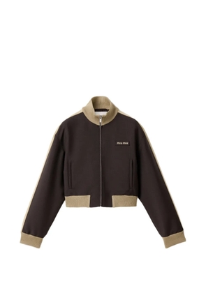 Miu Miu kid-mohair blouson jacket - Brown