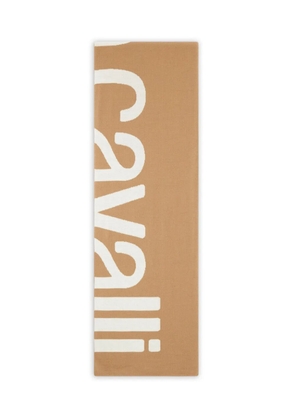 Roberto Cavalli logo wool scarf - Brown