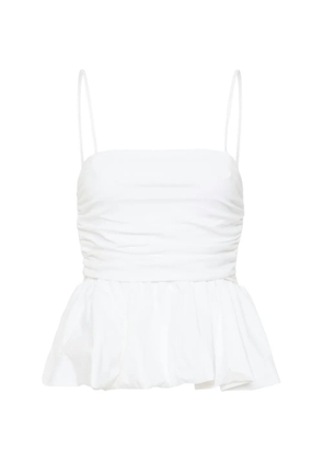 Gestuz GZerin ruched peplum cotton blouse - White