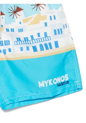 MC2 Saint Barth Gustavia placed-print swim shorts - Blue