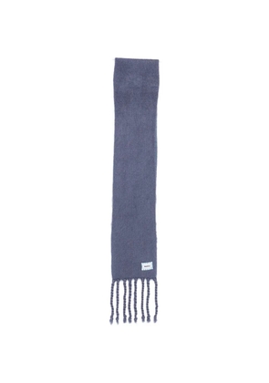 Bonsai fringed logo-patch scarf - Blue