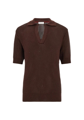 Ferragamo short-sleeve knitted polo - Brown