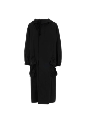 Y's hooded drawstring coat - Black
