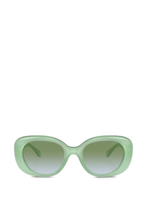 Coach logo-plaque oval-frame sunglasses - Green