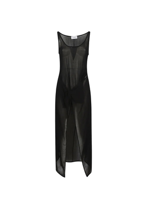 Anemos knot-detail semi-sheer dress - Black