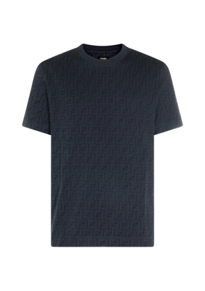 FENDI FF logo-jacquard T-shirt - Blue