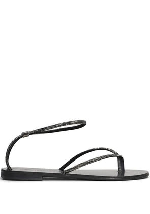 Nicolas Lainas crystal-embellished flat sandals - Black