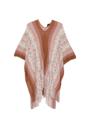 Missoni fringed-hem poncho - Brown