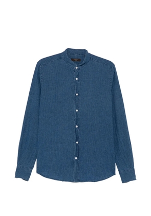 Glanshirt band-collar long-sleeve shirt - Blue