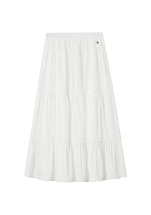 b+ab tiered lace-trim midi skirt - White