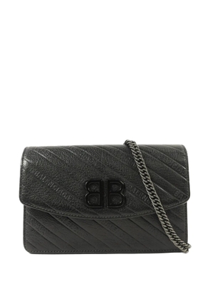 Balenciaga Pre-Owned BB diagonal-logo chain wallet - Black