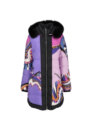 PUCCI Pre-Owned abstract-print hooded coat - Purple