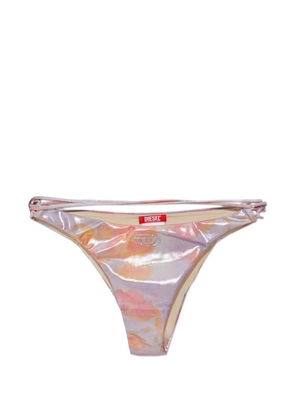 Diesel strappy floral-print bikini bottoms - Purple