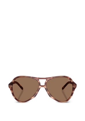 Diesel logo-plaque pilot sunglasses - Brown