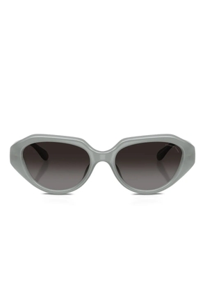 Coach C logo-plaque geometric-frame sunglasses - Green