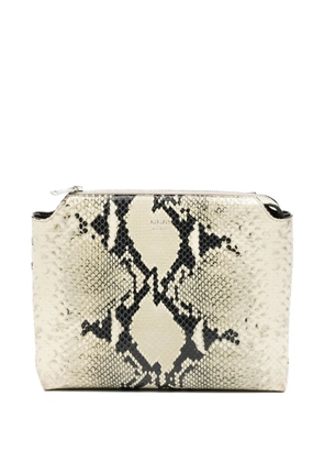 KHAITE Pre-Owned Lina snake-print clutch bag - Neutrals