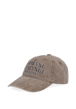 Armani Exchange logo detail cap - Brown