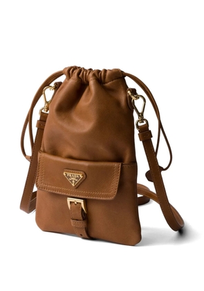 Prada nappa-leather pouch - Brown