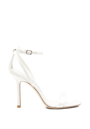 Jimmy Choo Moza crystal-buckle ankle-strap sandals - White
