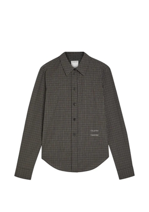 CALVIN KLEIN COLLECTION check-print logo-embroidered shirt - Black
