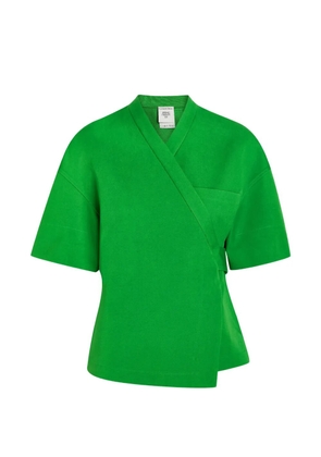 CALVIN KLEIN COLLECTION Dahlia wrap-style short-sleeve jacket - Green