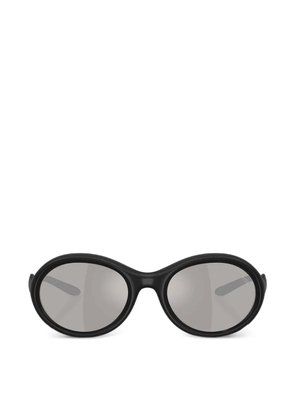 Diesel logo-plaque round-frame sunglasses - Black