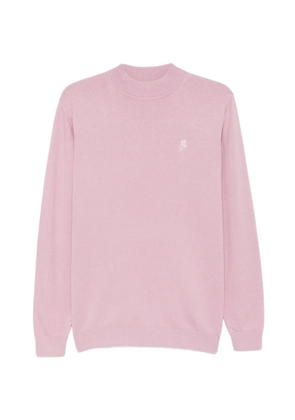 Karl Lagerfeld logo-patch ribbed-trim sweater - Pink