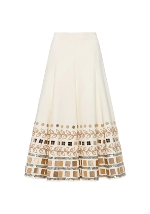 Cinq A Sept embellished cotton skirt - Neutrals