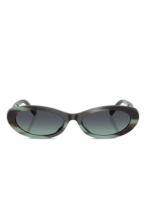 Tiffany & Co Eyewear oval-frame striped sunglasses - Green