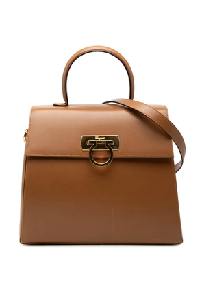 Ferragamo Pre-Owned 2000-2026 Small Leather Gancini Iconic Top Handle Bag satchel - Brown