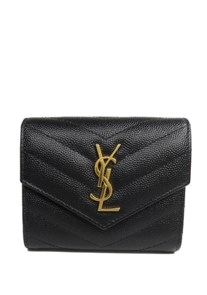 Saint Laurent Pre-Owned YSL Cassandre three-fold wallet - Black