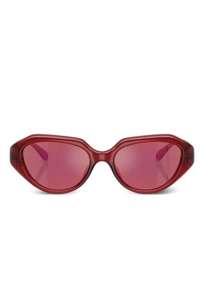 Coach C logo-plaque geometric-frame sunglasses - Red